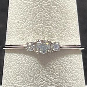 Graduated Moissanite Sterling Silver Ring